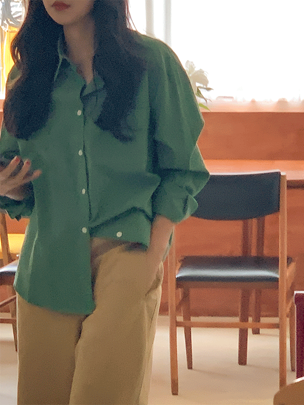 멜리샤 피그먼트 컬러 루즈핏 셔츠 남방