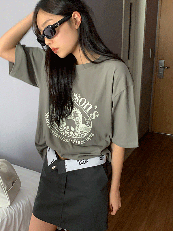 [남녀공용] 제이미 박시 오버 루즈핏 프린팅 반팔 티셔츠